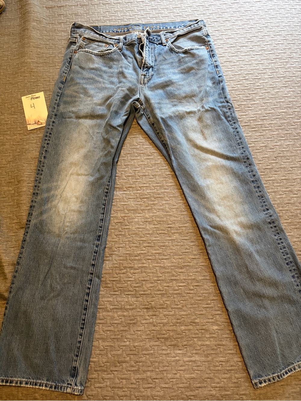 American Eagle Outfitters Men's Bootcut Jeans in Light Blue Denim